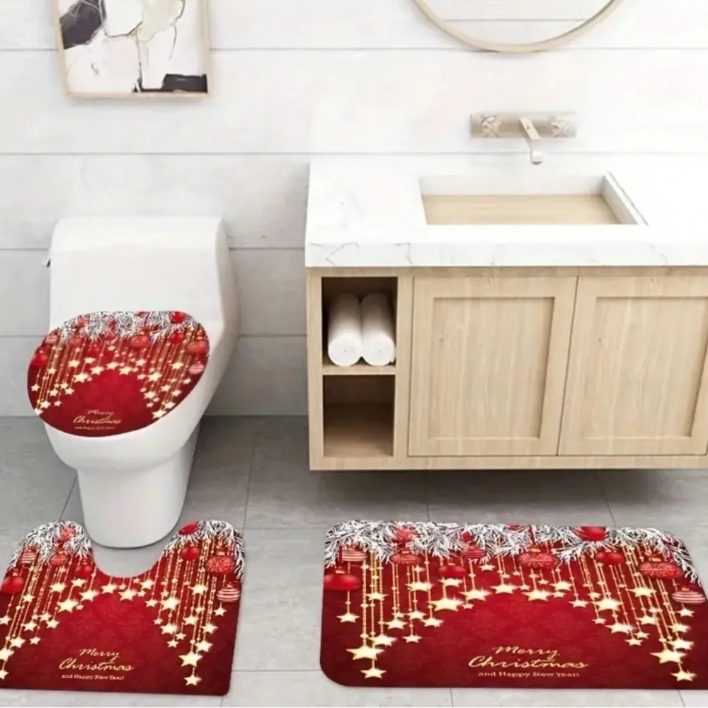 4pc Mery Christmas Bathroom Set NWT